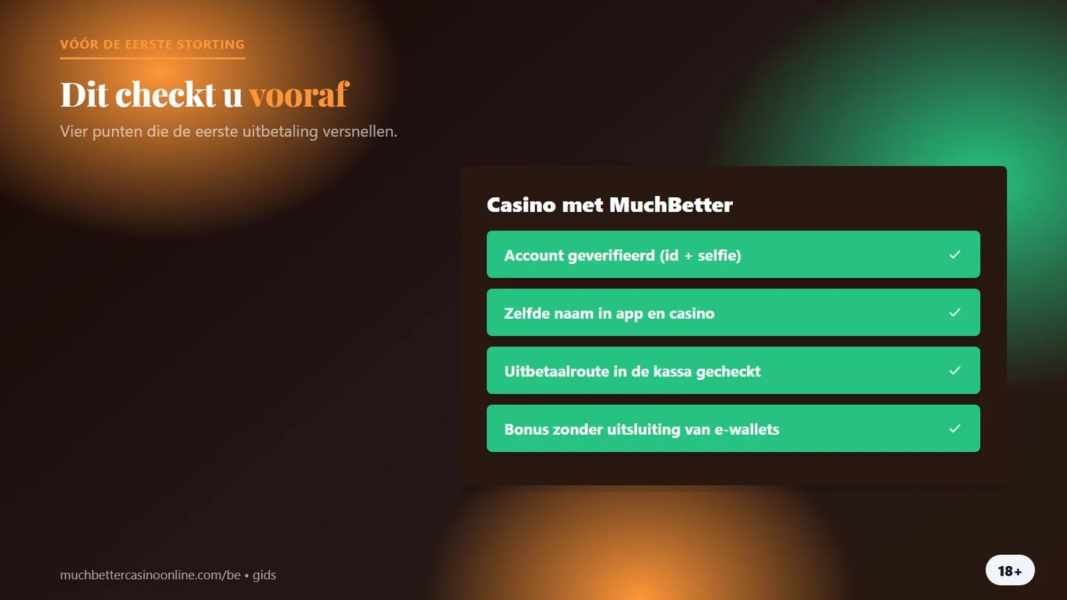 beste muchbetter casinos: checklist vóór de eerste storting
