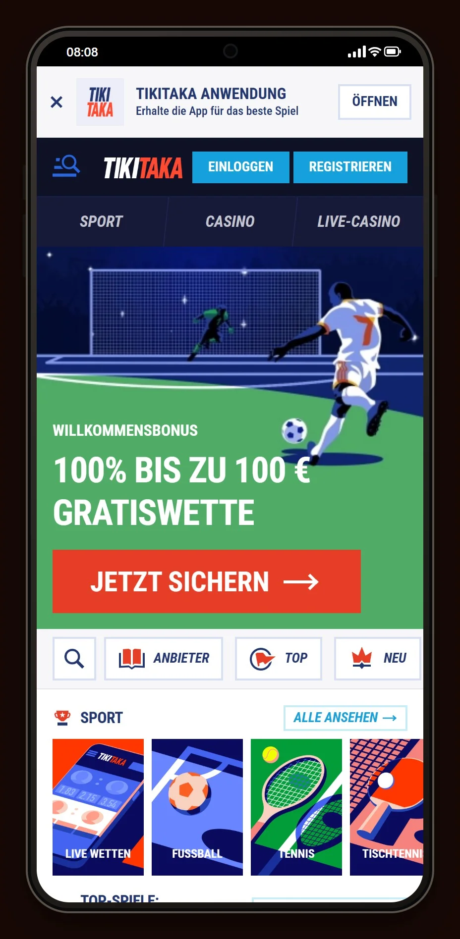 muchbetter casinos: Startseite von TikiTaka