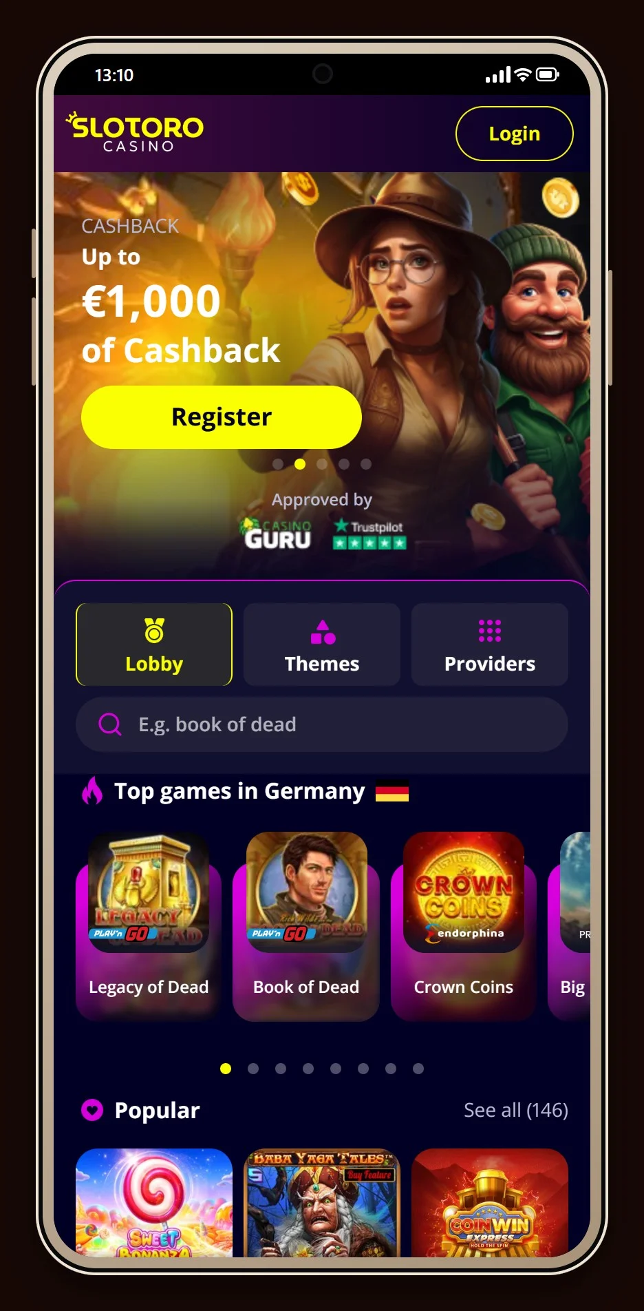 muchbetter casino: kasinon Slotoro etusivu
