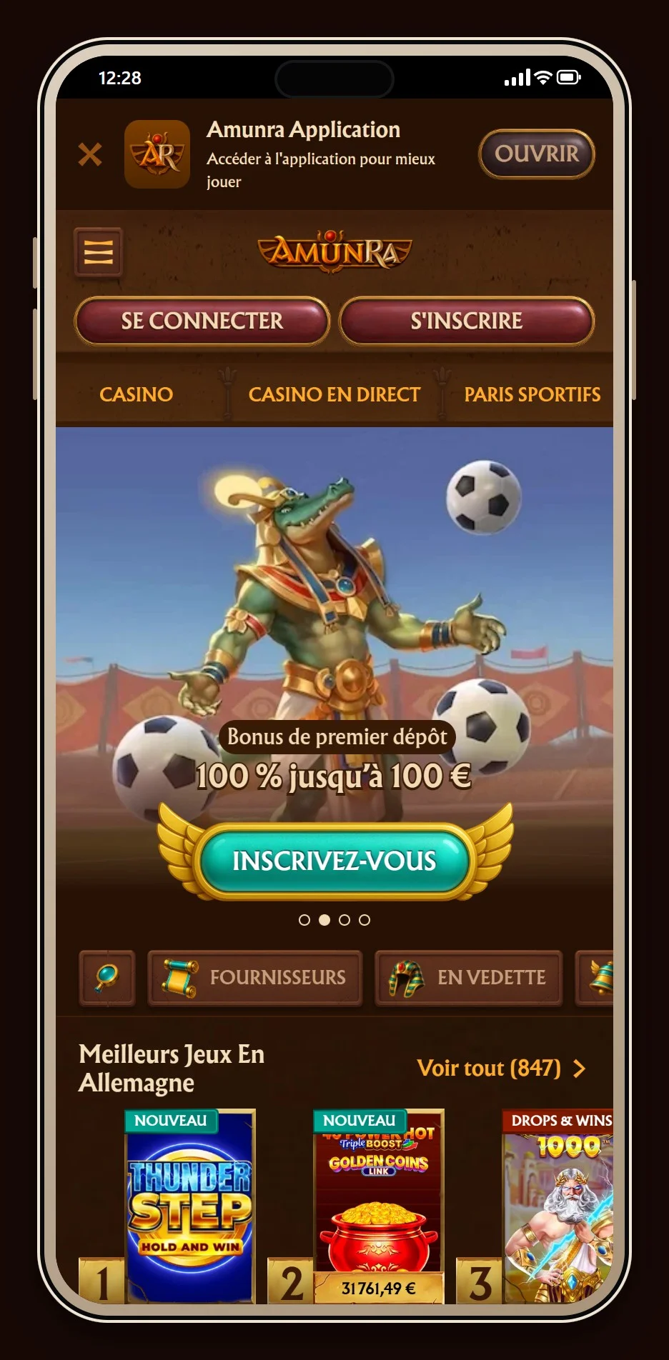 muchbetter casino: la page d'accueil du casino AmunRa