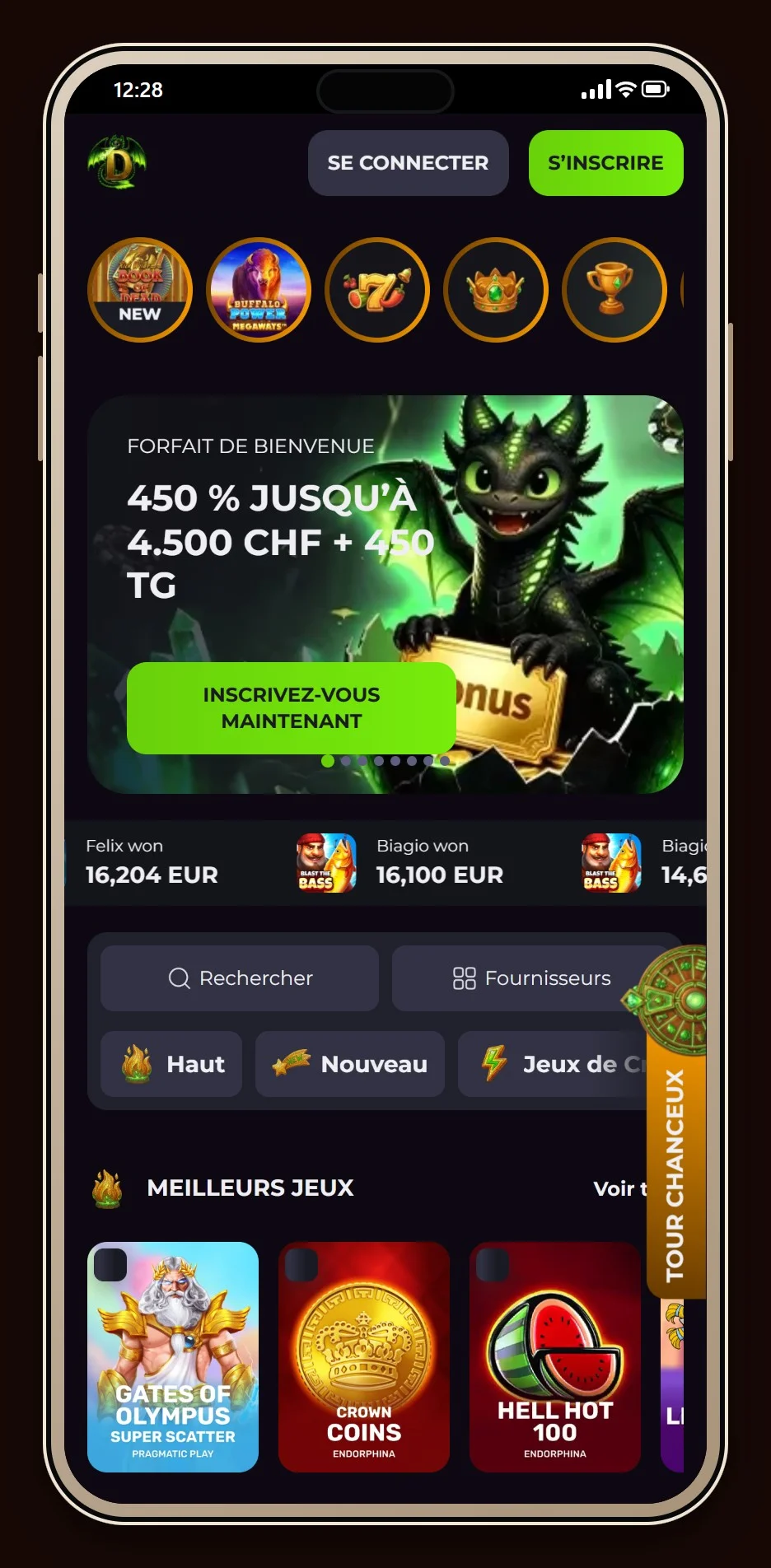 MuchBetter online casino: le lobby de Drakaris